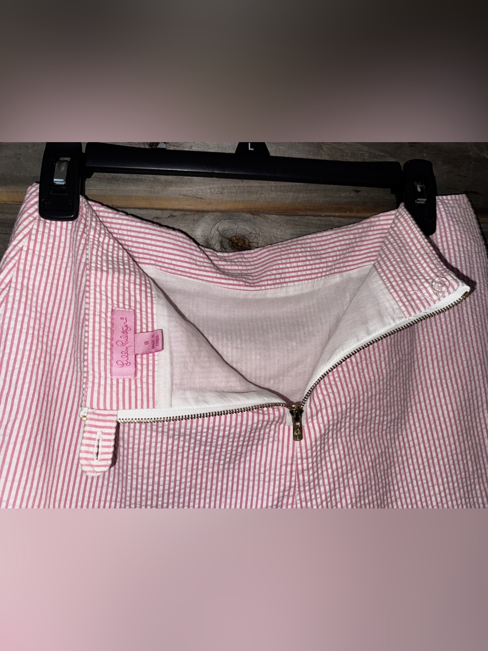 Lilly Pulitzer - size 0 skirt- pink and white. 100% cotton - Picture 3 of 4